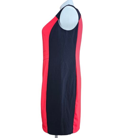 NWT Worthington Dress Womens Size 16 W Red Black Sleeveless Shift Color Block - Picture 4 of 15